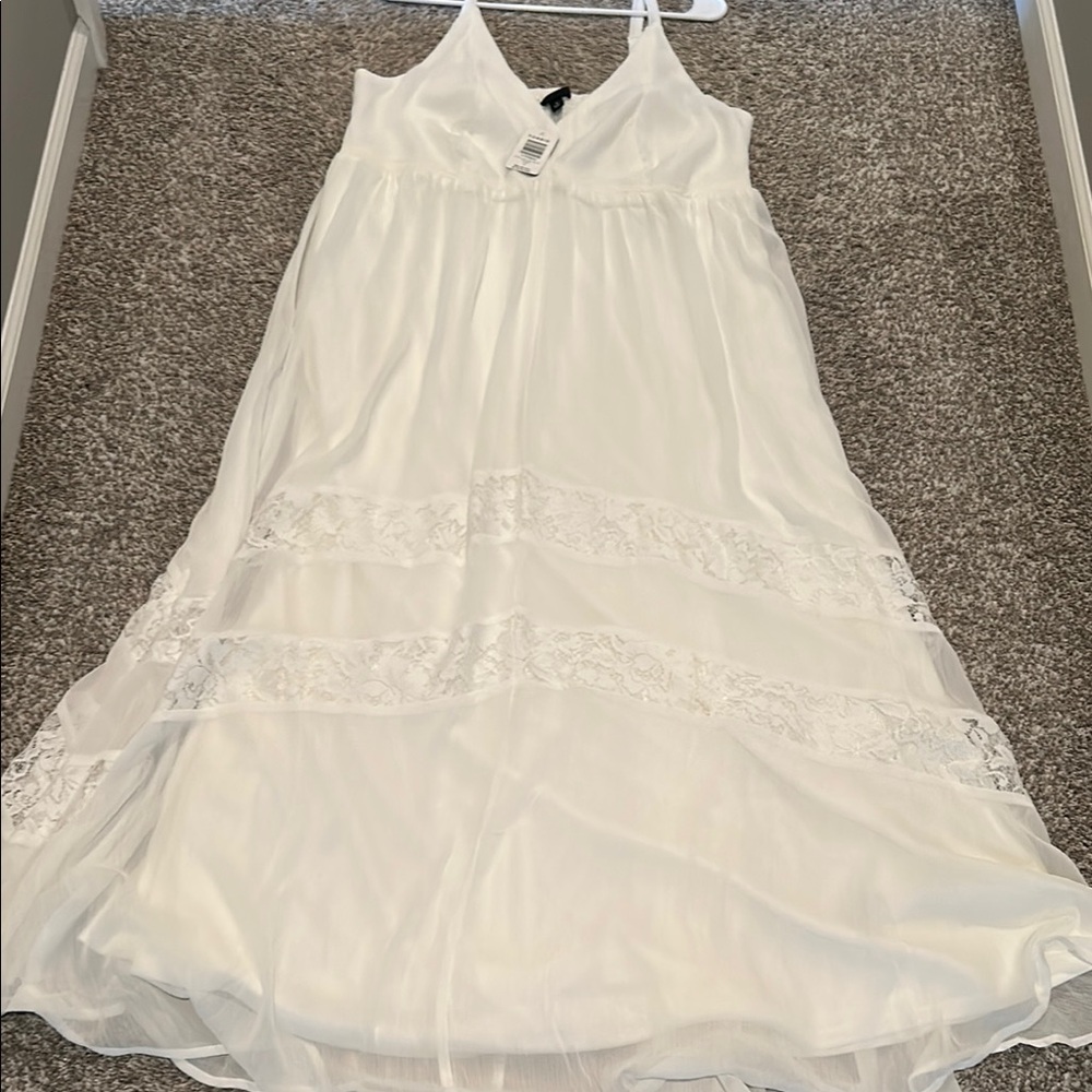 Torrid White Chiffon Maxi Dress